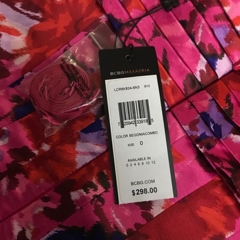 BCBGMaxAzria Begonia Combo Pink Strapless size 0 new with tags #86 - Picture 7 of 10